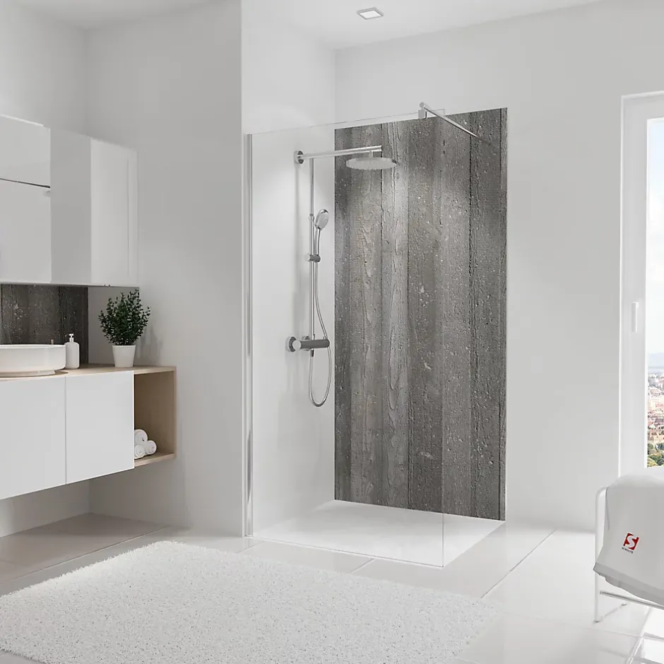 Schulte Panneau mural de salle de bains l.100 x H.210 cm, effet béton, DécoDesign