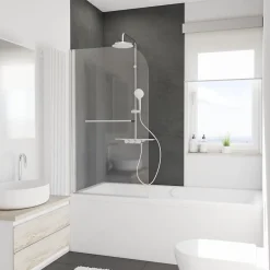 Schulte Panneau mural de salle de bains l.100 x H.210 cm, effet ardoise noir, DécoDesign