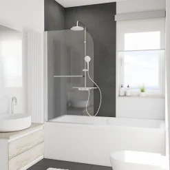 Schulte Panneau mural de salle de bains l.100 x H.210 cm, effet ardoise noir, DécoDesign