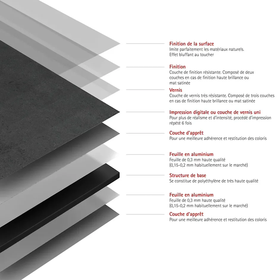 Schulte Panneau mural de salle de bains l.100 x H.210 cm, effet ardoise noir, DécoDesign