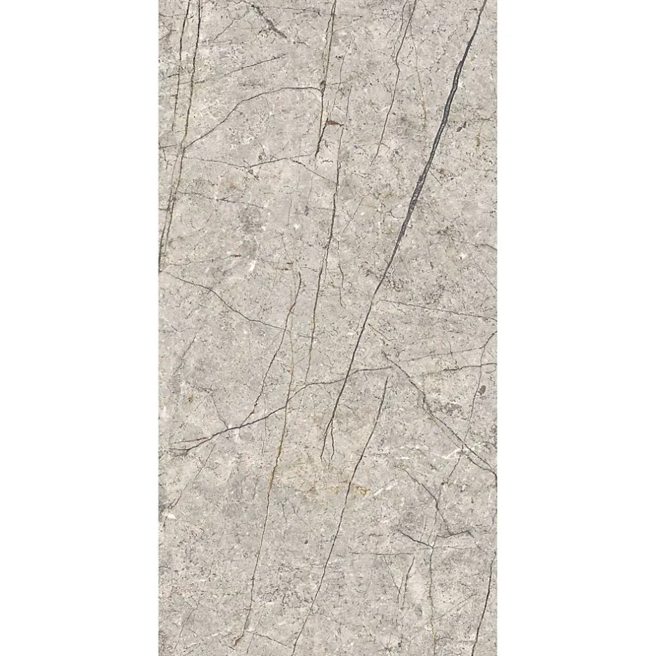 Schulte Panneau mural de salle de bains l.100 x H.210 cm, effet pierre greige veiné, DécoDesign Softtouch