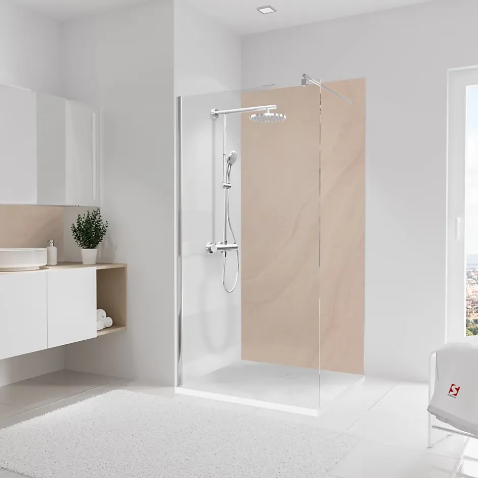 Schulte Panneau mural de salle de bains l.100 x H.210 cm, effet pierre arkose, DecoDesign