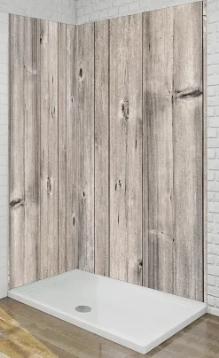 Ma nouvelle décoration Panneau Mural Douche salle de bain BOIS Grisé 90 cm x 210 cm Ma Nouvelle Déco