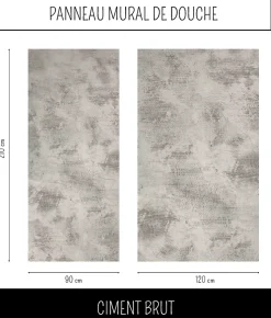 Ma nouvelle décoration Panneau Mural Douche salle de bain CIMENT Brut 90 cm x 210 cm Ma Nouvelle Déco