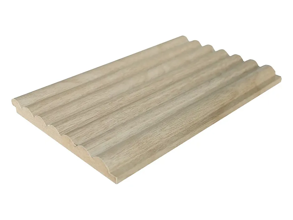 Panneau mural ondulé - Coloris bois naturel clair - Pack de 2,54 m² - Lot de 8 pièces - LIPOLA-Vente-unique Outlet