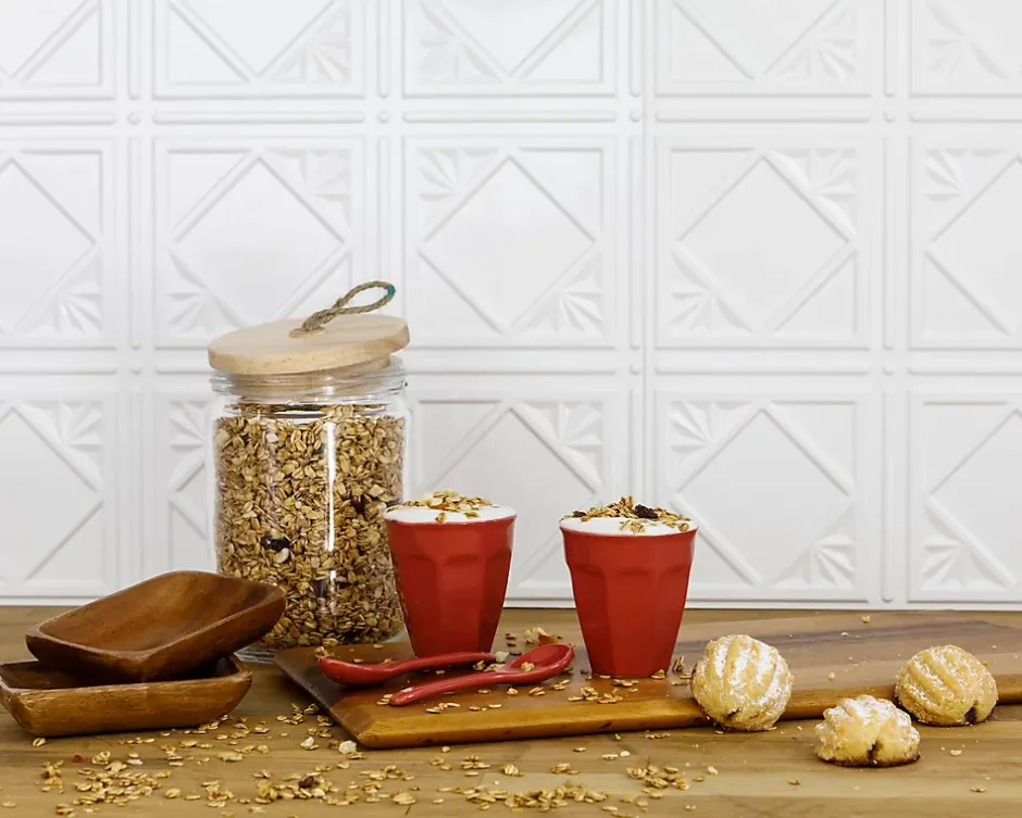 Panneau mural PVC 3D Artnuvo blanc 47 x 61,7 cm-Innovera Decor Online