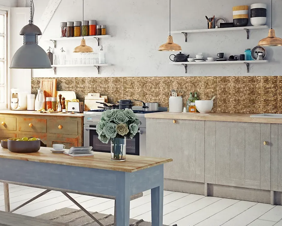 Panneau mural PVC 3D Empire bronze 47 x 61,7 cm-Innovera Decor