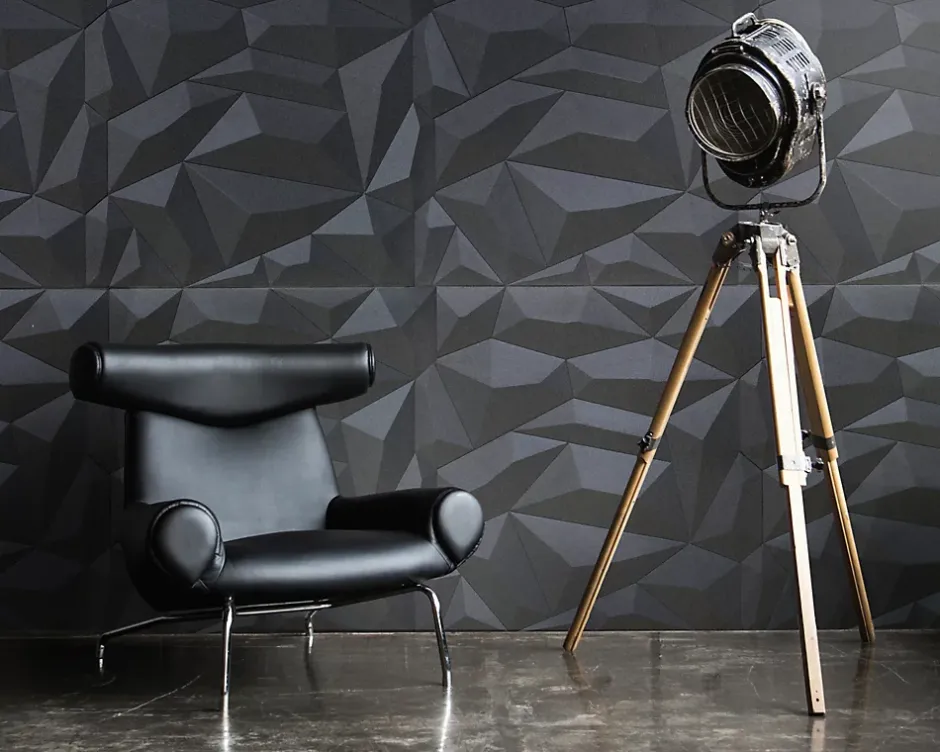 Panneau mural PVC 3D Glacier gris 61 x 61 cm-Innovera Decor