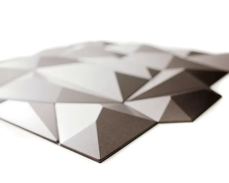 Panneau mural PVC 3D Glacier gris 61 x 61 cm-Innovera Decor