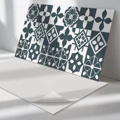 Panneau Mural PVC 120x60 cm Motif Floral Symétrique 1 pièce-Wallfluent Sale