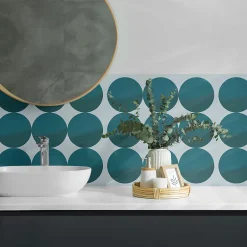 Wallfluent Panneau Mural PVC 50x50 cm Disposition De Cercles Dans Une Grille 4 pièces