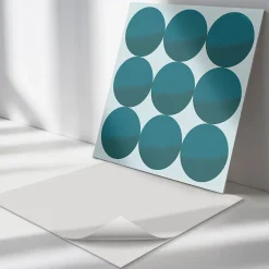 Wallfluent Panneau Mural PVC 50x50 cm Disposition De Cercles Dans Une Grille 4 pièces