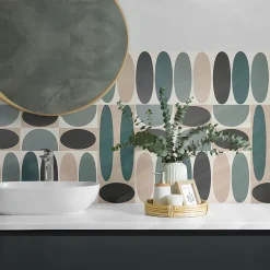 Panneau Mural PVC 120x60 cm Motif Floral Géométrique 1 pièce-Wallfluent Hot