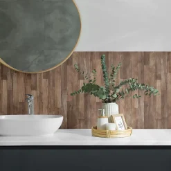 Wallfluent Panneau Mural PVC 50x50 cm Motif De Plancher 4 pièces