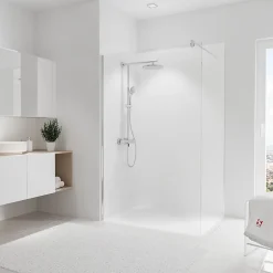 Panneau mural salle de bains 120 x 210 cm, DécoDesign Couleur, blanc-Schulte Outlet