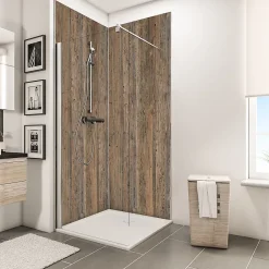 Schulte Panneau mural salle de bains 100 x 210 cm, Décodesign décor, bois veilli vendu par 2