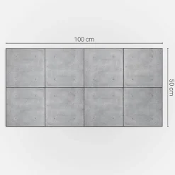 Panneau Mural TV 100x50 cm Texture Du Béton Brut 1 pièce-Wallfluent Hot