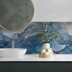 Panneau Mural TV 100x50 cm Motif Floral Avec Des Oiseaux 1 pièce-Wallfluent Best