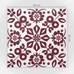 Panneau Mural TV 50x50 cm Motif Floral Avec Des Feuilles 4 pièces-Wallfluent Hot