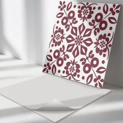 Panneau Mural TV 50x50 cm Motif Floral Avec Des Feuilles 4 pièces-Wallfluent Hot