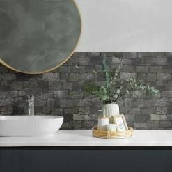 Wallfluent Panneau Mural TV 50x50 cm Texture De Mur En Pierre 4 pièces