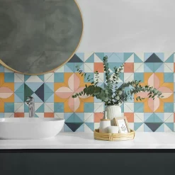 Panneau Mural TV 100x50 cm Géométrie Des Formes 1 pièce-Wallfluent Online