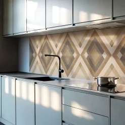 Wallfluent Panneau Mural TV 120x60 cm Motif De Panneau En Bois 1 pièce