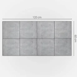 Wallfluent Panneau Mural TV 120x60 cm Texture Du Béton Brut 1 pièce