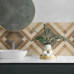 Panneau Mural TV 100x50 cm Motif De Panneau En Bois 1 pièce-Wallfluent Hot