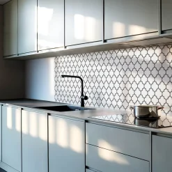 Wallfluent Panneau Mural TV 50x50 cm Motif À Formes Symétriques 4 pièces