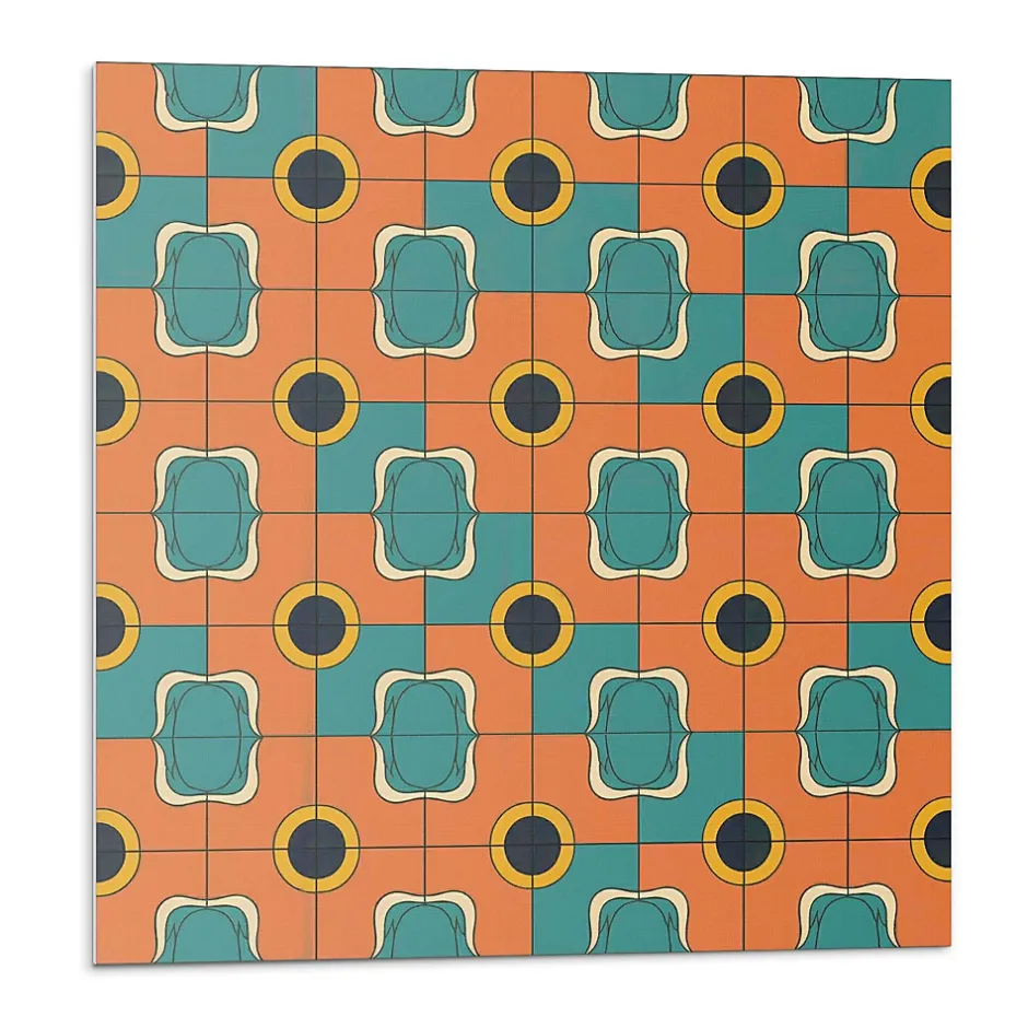 Panneau Mural TV 50x50 cm Motif Géométrique Abstrait 4 pièces-Wallfluent