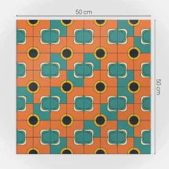 Panneau Mural TV 50x50 cm Motif Géométrique Abstrait 4 pièces-Wallfluent