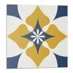 Panneau Mural 50x50 cm Motif Floral Symétrique 4 pièces-Wallfluent Best