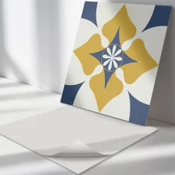 Panneau Mural 50x50 cm Motif Floral Symétrique 4 pièces-Wallfluent Best