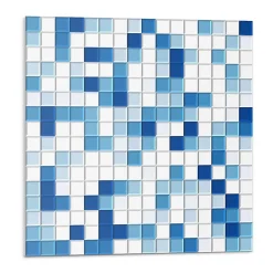 Panneau Mural 50x50 cm Mosaïque Dans Des Tons De Bleu 4 pièces-Wallfluent Hot
