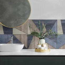 Panneau Mural 100x50 cm Motif À Chevrons 1 pièce-Wallfluent Discount