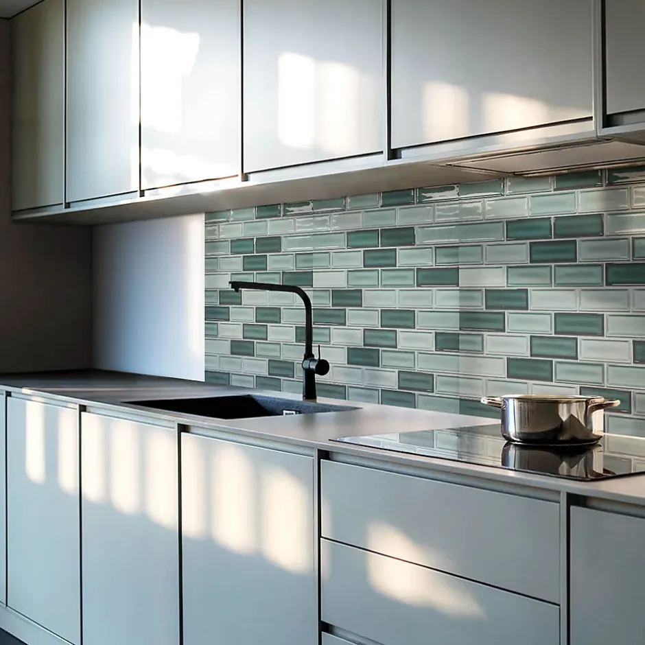 Panneau Mural 50x50 cm Mosaïque Rectangulaire Dans Les Tons 4 pièces-Wallfluent Sale