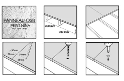 Panneau OSB-3 peint noir 122 x 60 x 1,5 cm-Foge New