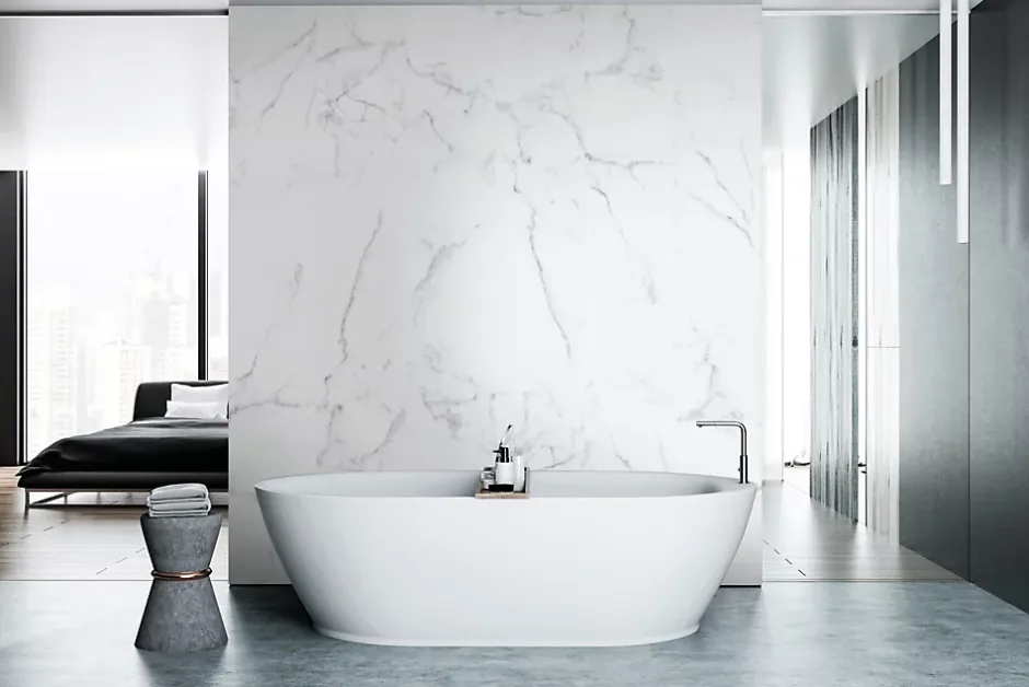 Panneau PVC Calacatta blanc marbré 40 x 260 cm Dumawall-Dumaplast Discount