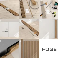 Panneau tasseau décoratif en MDF noir 60 x 280 cm- New