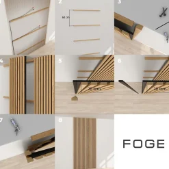 Panneau tasseau décoratif en MDF noir 60 x 280 cm- New