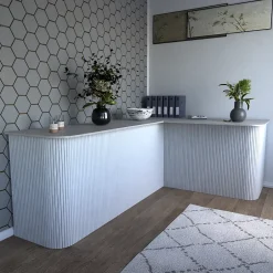 Radex Panneau tasseau flexible Ella 90x40 cm – Lamelles MDF finition noir sur tissu