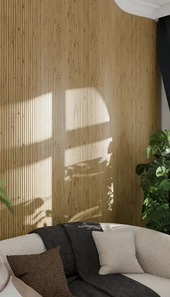 Radex Panneau tasseau flexible MDF Ella effet chêne clair 275X90 cm