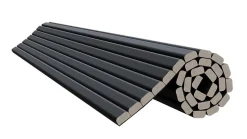 Panneau tasseau flexible Ella 275x60 cm – Lamelles MDF finition noire sur tissu-Radex Online