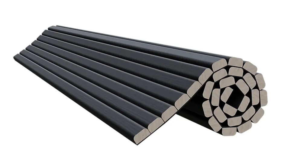 Panneau tasseau flexible Ella 275x60 cm – Lamelles MDF finition noire sur tissu-Radex Online