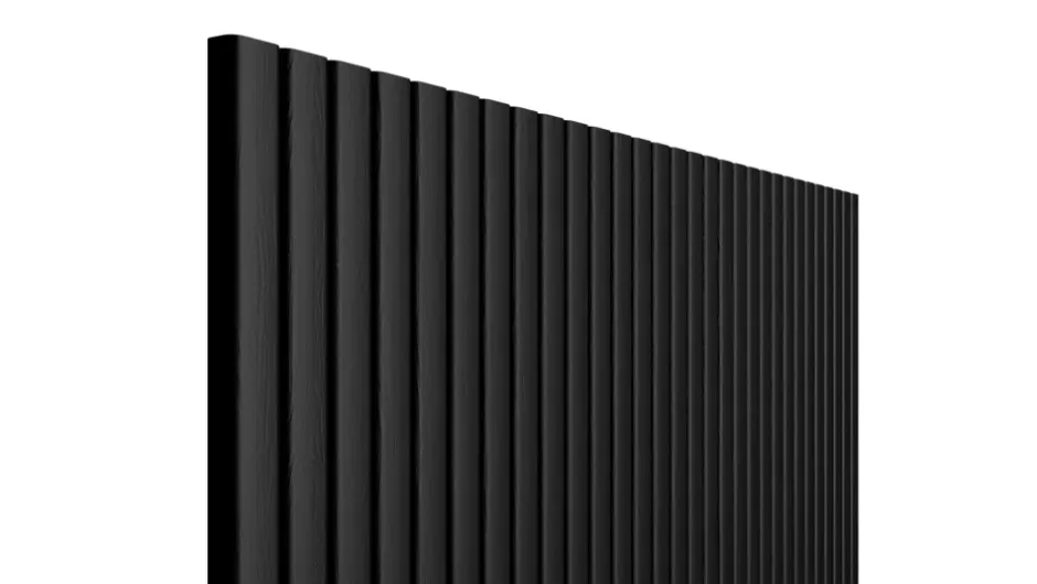 Panneau tasseau flexible Ella 275x60 cm – Lamelles MDF finition noire sur tissu-Radex Online