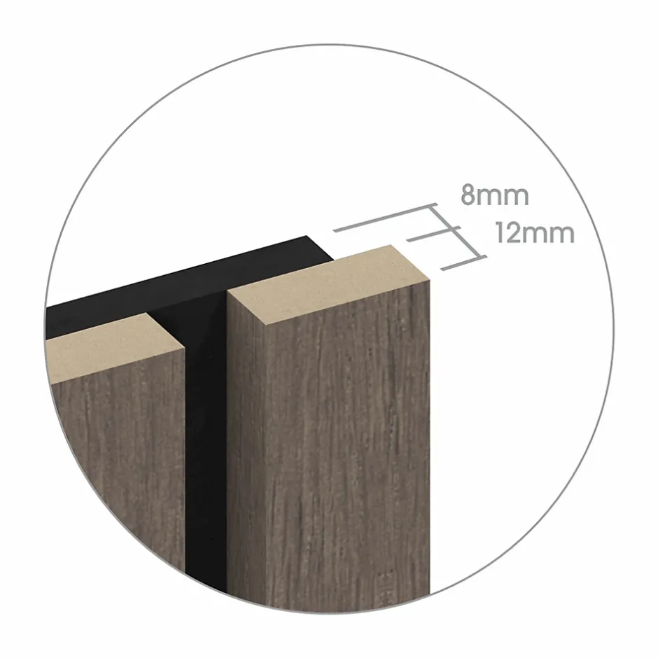 Panneau tasseau MDF coloris chêne sombre 280 x 60 cm-Foge Discount