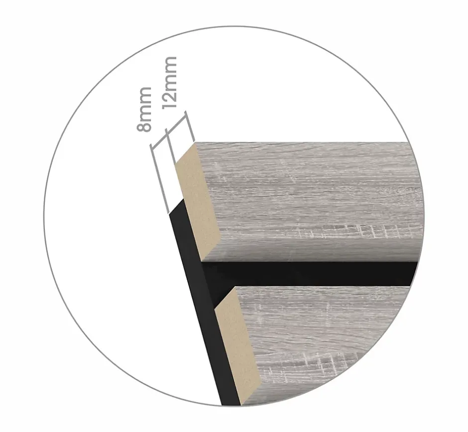 Panneau tasseau MDF coloris chêne blanc 280 x 60 cm-Foge Hot