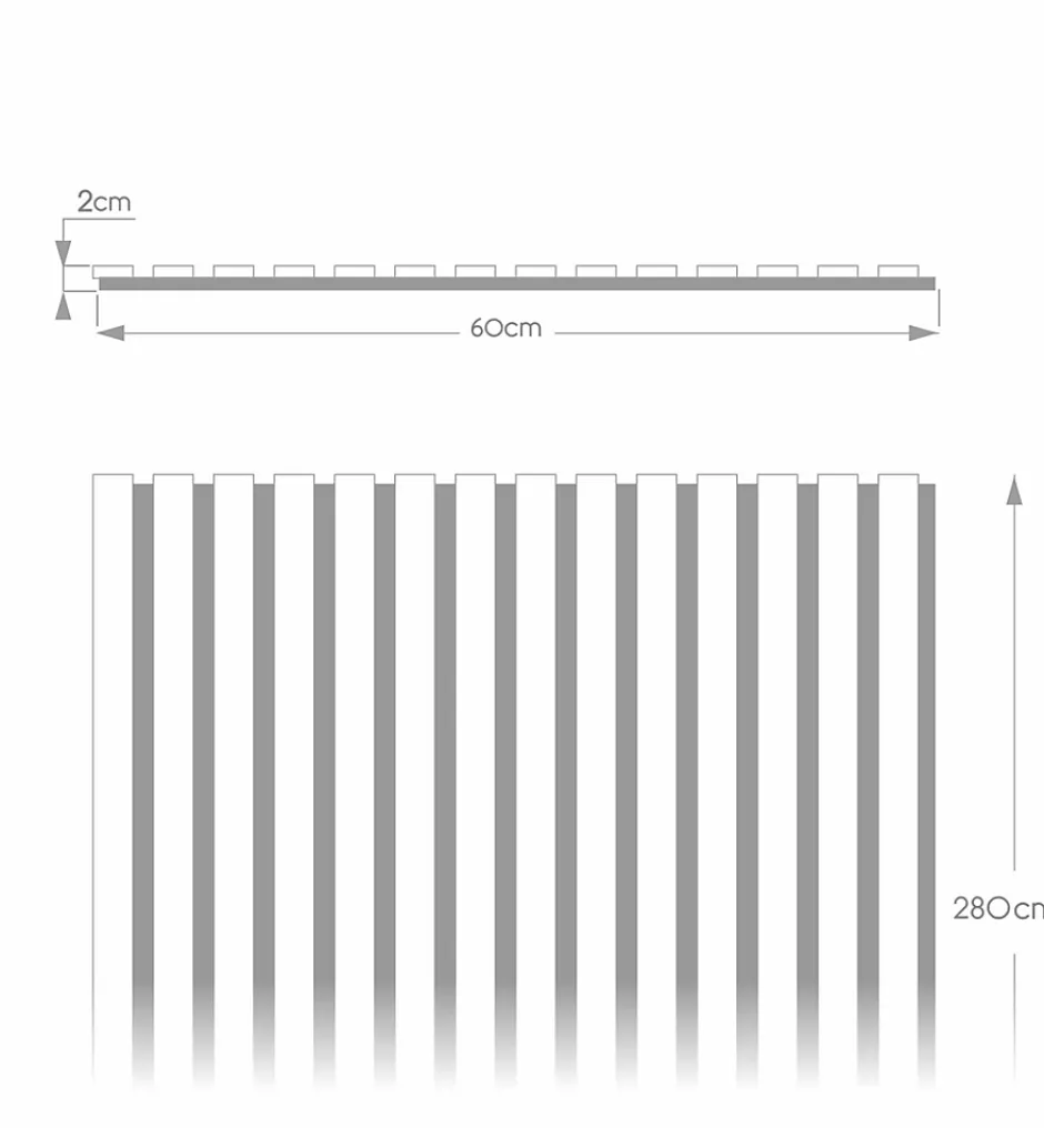 Panneau tasseau MDF coloris chêne blanc 280 x 60 cm-Foge Hot