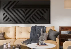 Radex Panneau tasseau MDF Joy décor diagonal noir 240X60 cm